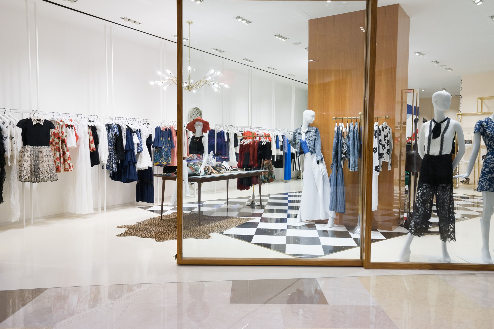 beautiful clothes in fashion store