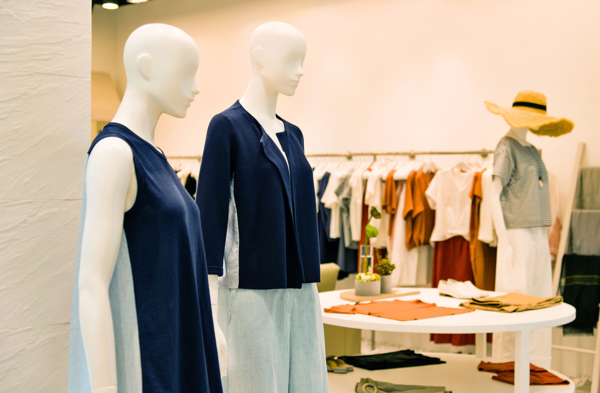 Mannequins at fashion women boutique