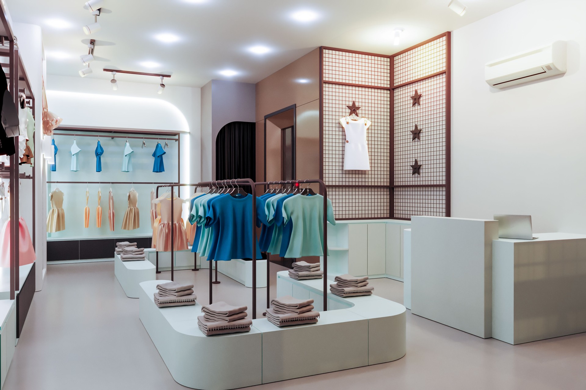 Hanging Clothes On Sale For Teens And Kids In The Mall